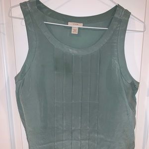 J.Crew silk sleeveless blouse with pleats